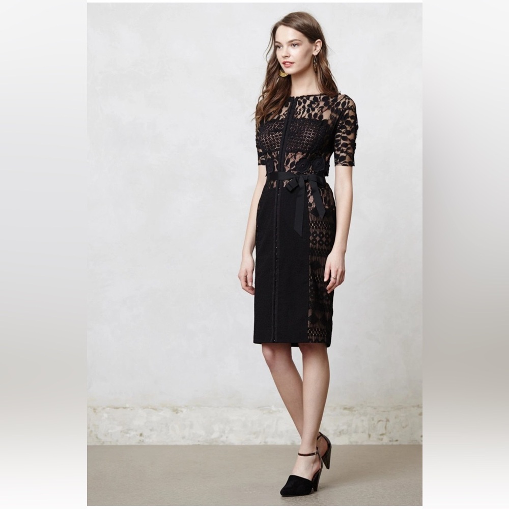 Beguile Byron Lars for Anthropologie Black Lace Carissima Sheath Dress - Picture 16 of 16